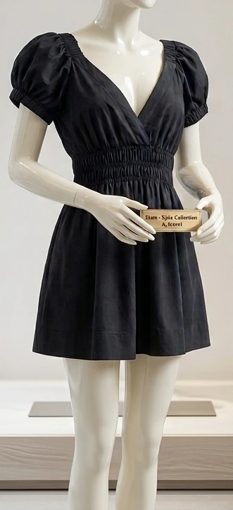 Robe d'été noire Etam style babydoll - T36/38 (BE34/UK8)